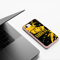 Чехол iPhone 7/8 матовый NIRVANA логотип и краска, цвет: 3D-светло-розовый — фото 2