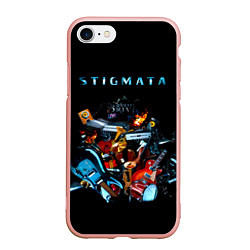 Чехол iPhone 7/8 матовый Acoustic & Drive - Stigmata, цвет: 3D-светло-розовый