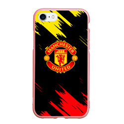 Чехол iPhone 7/8 матовый Manchester united Texture, цвет: 3D-баблгам