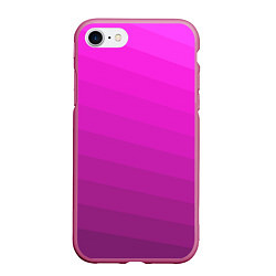 Чехол iPhone 7/8 матовый Розовый неоновый полосатый узор Pink neon, цвет: 3D-малиновый