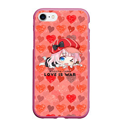 Чехол iPhone 7/8 матовый Love is war - Госпожа Кагуя, цвет: 3D-малиновый