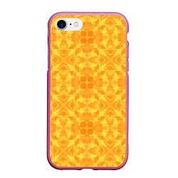 Чехол iPhone 7/8 матовый Желтый абстрактный летний орнамент, цвет: 3D-малиновый