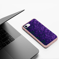 Чехол iPhone 7/8 матовый Marble texture purple green color, цвет: 3D-светло-розовый — фото 2