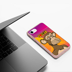 Чехол iPhone 7/8 матовый Ape coin i love NFT, цвет: 3D-светло-розовый — фото 2