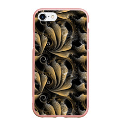 Чехол iPhone 7/8 матовый Золотистые абстрактные узоры, цвет: 3D-светло-розовый