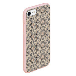 Чехол iPhone 7/8 матовый Змеиная кожа, питон, цвет: 3D-светло-розовый — фото 2