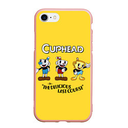 Чехол iPhone 7/8 матовый Cuphead the delicious last course, цвет: 3D-светло-розовый