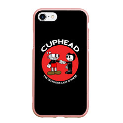 Чехол iPhone 7/8 матовый Cuphead & Bendy, цвет: 3D-светло-розовый