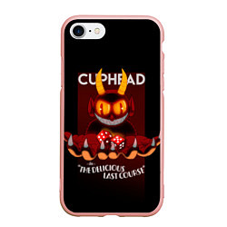 Чехол iPhone 7/8 матовый Дьявол Cuphead, цвет: 3D-светло-розовый