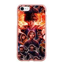 Чехол iPhone 7/8 матовый Stranger Things Арт, цвет: 3D-светло-розовый