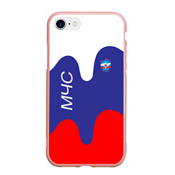 Чехол iPhone 7/8 матовый МЧС - флаг России, цвет: 3D-светло-розовый