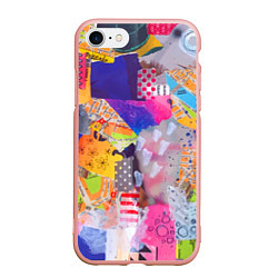 Чехол iPhone 7/8 матовый Patchwork quilt Fashion trend, цвет: 3D-светло-розовый