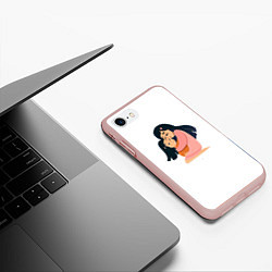Чехол iPhone 7/8 матовый Лучшая мама!, цвет: 3D-светло-розовый — фото 2