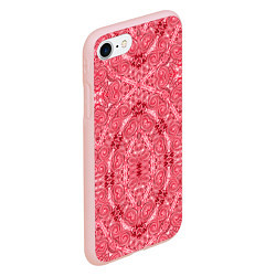 Чехол iPhone 7/8 матовый Red ornament Arabic, цвет: 3D-светло-розовый — фото 2