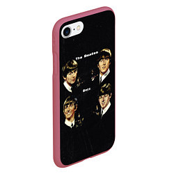 Чехол iPhone 7/8 матовый The Beatles Boys, цвет: 3D-малиновый — фото 2