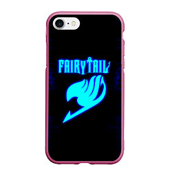 Чехол iPhone 7/8 матовый Хвост феи - синяя текстура, цвет: 3D-малиновый