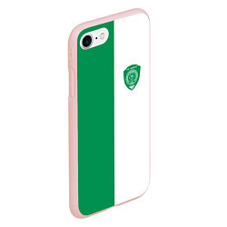 Чехол iPhone 7/8 матовый ФК Ахмат бело-зеленая форма, цвет: 3D-светло-розовый — фото 2