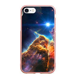 Чехол iPhone 7/8 матовый Бесконечное космическое пространство, цвет: 3D-светло-розовый
