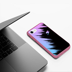 Чехол iPhone 7/8 матовый Хвост феи - neon, цвет: 3D-малиновый — фото 2