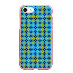 Чехол iPhone 7/8 матовый Зеленые ромбики, цвет: 3D-светло-розовый