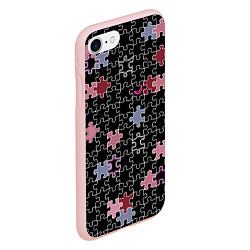 Чехол iPhone 7/8 матовый Пазлы, винтаж, ретро, цвет: 3D-светло-розовый — фото 2