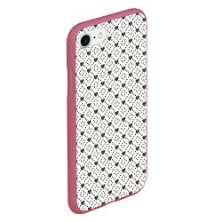 Чехол iPhone 7/8 матовый Сердечки - текстуры, цвет: 3D-малиновый — фото 2