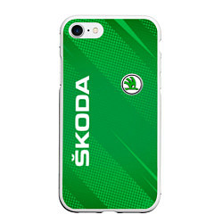 Чехол iPhone 7/8 матовый Skoda abstraction sport, цвет: 3D-белый