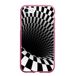 Чехол iPhone 7/8 матовый Портал - оптическая иллюзия, цвет: 3D-малиновый