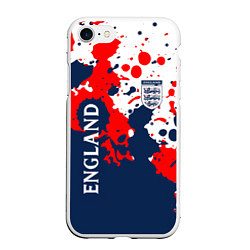 Чехол iPhone 7/8 матовый Сборная Англии Краска, цвет: 3D-белый