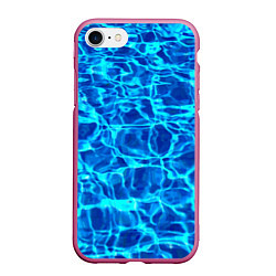 Чехол iPhone 7/8 матовый Текстура поверхности воды, цвет: 3D-малиновый