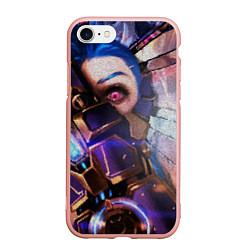 Чехол iPhone 7/8 матовый Jinx Arcane коллаж, цвет: 3D-светло-розовый