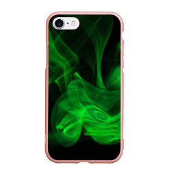 Чехол iPhone 7/8 матовый Зелёный абстрактный дым, цвет: 3D-светло-розовый