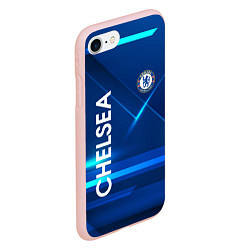 Чехол iPhone 7/8 матовый Chelsea Синяя абстракция, цвет: 3D-светло-розовый — фото 2