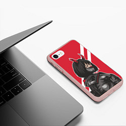 Чехол iPhone 7/8 матовый Девушка - Аниме с рожками, цвет: 3D-светло-розовый — фото 2