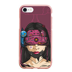 Чехол iPhone 7/8 матовый Кибер-девушка, цвет: 3D-светло-розовый