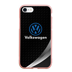 Чехол iPhone 7/8 матовый Volkswagen абстракция, цвет: 3D-светло-розовый