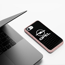 Чехол iPhone 7/8 матовый Opel Абстракция кружочки, цвет: 3D-светло-розовый — фото 2