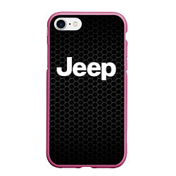 Чехол iPhone 7/8 матовый Jeep Соты, цвет: 3D-малиновый