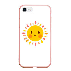 Чехол iPhone 7/8 матовый Забавное солнышко, цвет: 3D-светло-розовый