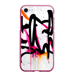 Чехол iPhone 7/8 матовый Крупные граффити узоры, цвет: 3D-малиновый