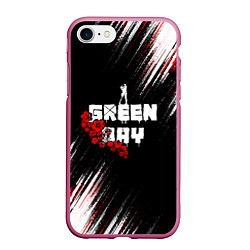 Чехол iPhone 7/8 матовый Green day - абстракция, цвет: 3D-малиновый