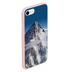 Чехол iPhone 7/8 матовый Каракорум, К2, Чогори, 8614 м - вторая по высоте, цвет: 3D-светло-розовый — фото 2