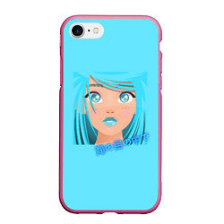 Чехол iPhone 7/8 матовый Аниме девушка с глазами цвета океана, цвет: 3D-малиновый