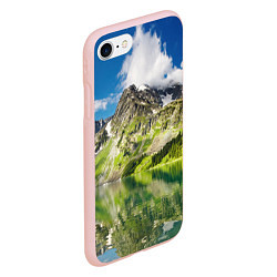 Чехол iPhone 7/8 матовый Живописное горное озеро, цвет: 3D-светло-розовый — фото 2