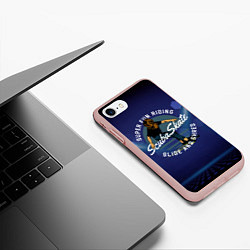 Чехол iPhone 7/8 матовый Скейтер - аквалангист, цвет: 3D-светло-розовый — фото 2