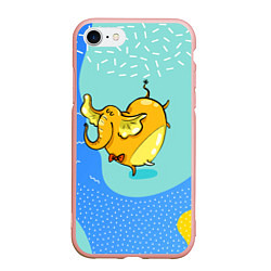 Чехол iPhone 7/8 матовый Желтая слониха - балерина, цвет: 3D-светло-розовый