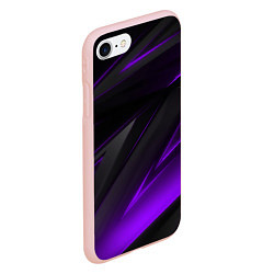Чехол iPhone 7/8 матовый Черно-фиолетовая геометрическая абстракция, цвет: 3D-светло-розовый — фото 2