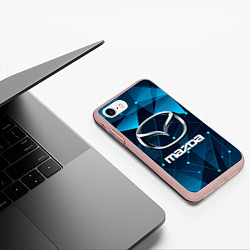Чехол iPhone 7/8 матовый Mazda - абстракция, цвет: 3D-светло-розовый — фото 2