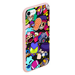Чехол iPhone 7/8 матовый Особые пины значки Бравл Старс, цвет: 3D-светло-розовый — фото 2