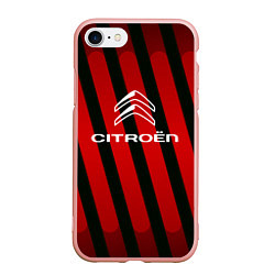 Чехол iPhone 7/8 матовый Citroёn - полосы, цвет: 3D-светло-розовый